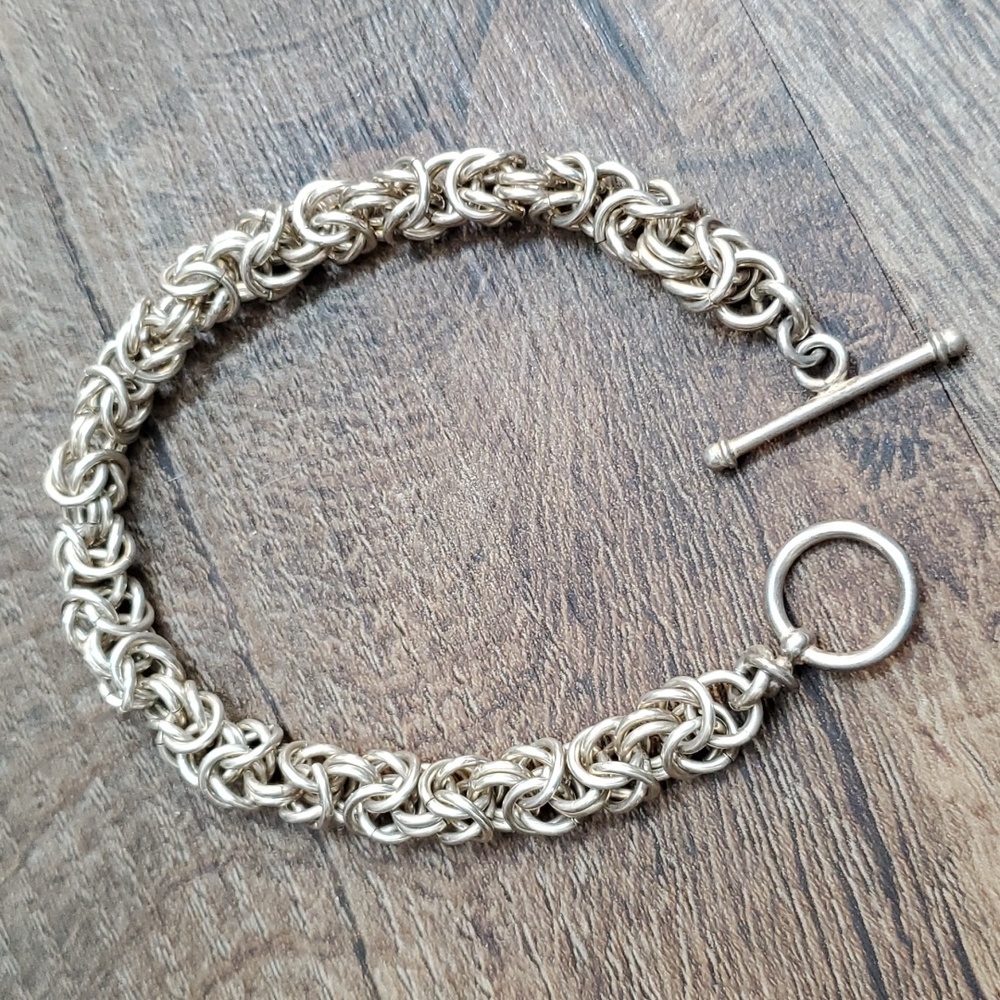 Sterling Silver hand-crafted chainmail bracelet